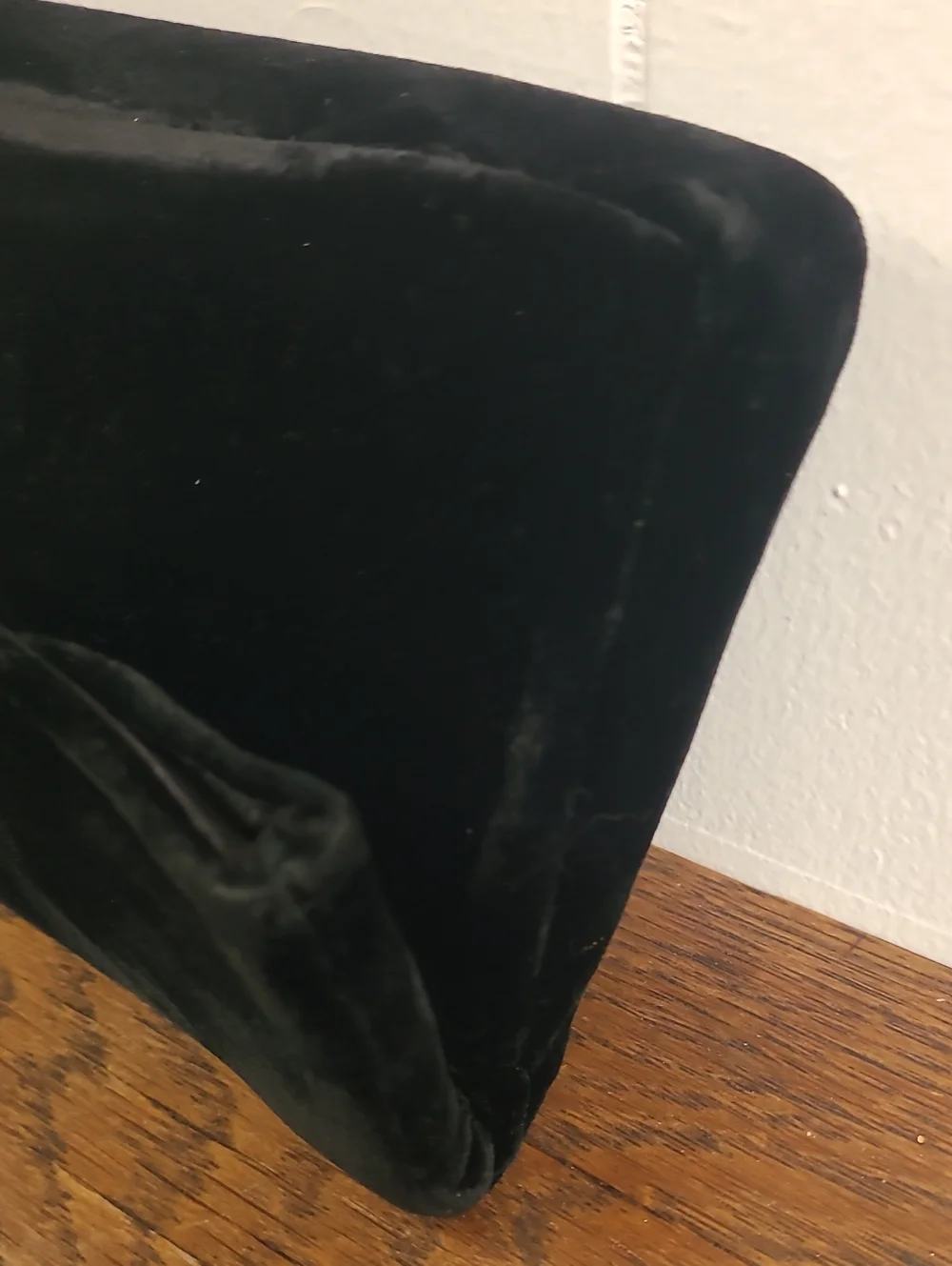 Garay Vintage Black Velvet Evening Clutch with Gold Tone Clasp and Embellishment